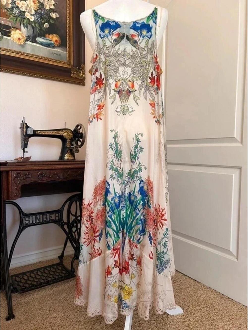 Gorgeous Johnny Was Floral Silk Tank Dress - Picture 8 of 9